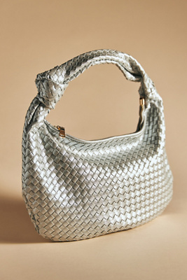 Melie Bianco Brigitte Large Satchel In Silver