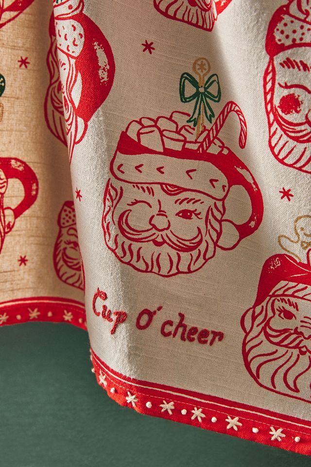 Louise Pretzel Santa Dish Towel #1