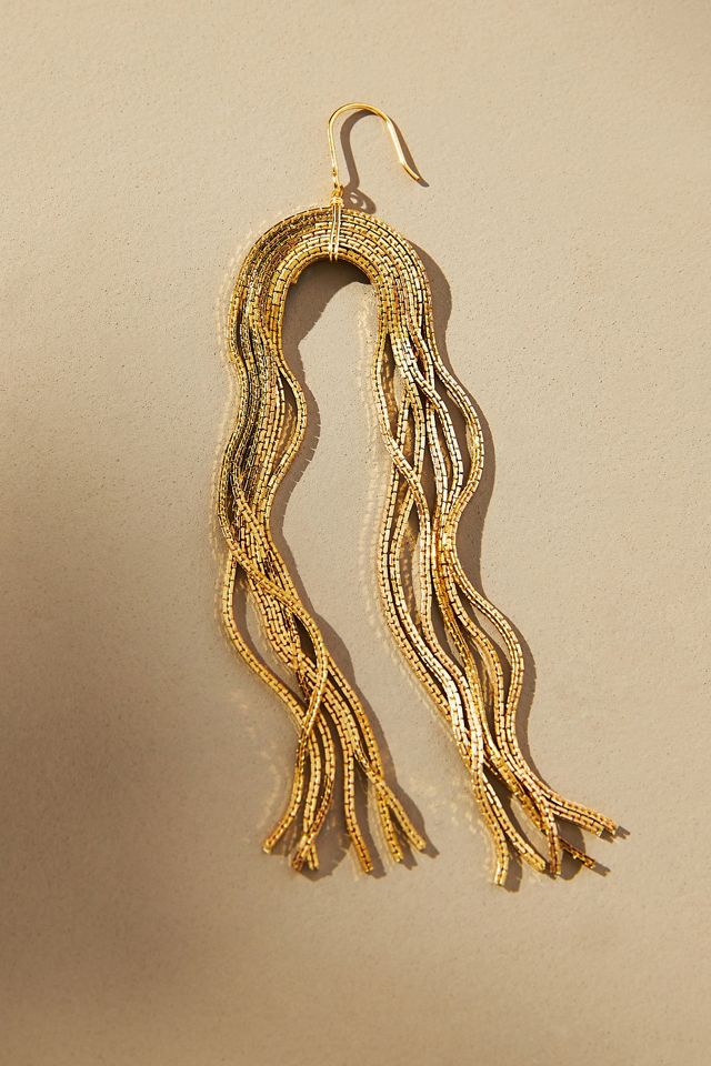 Fringed Gold Earrings #1