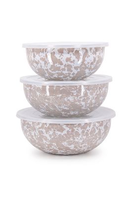 Golden Rabbit 3-piece Enamelware Mixing Bowl Set