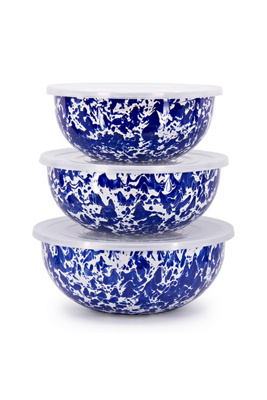 Golden Rabbit 3-piece Enamelware Mixing Bowl Set