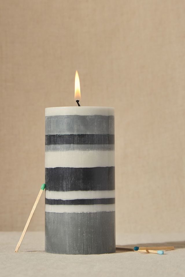 Striped Pillar Candle #4