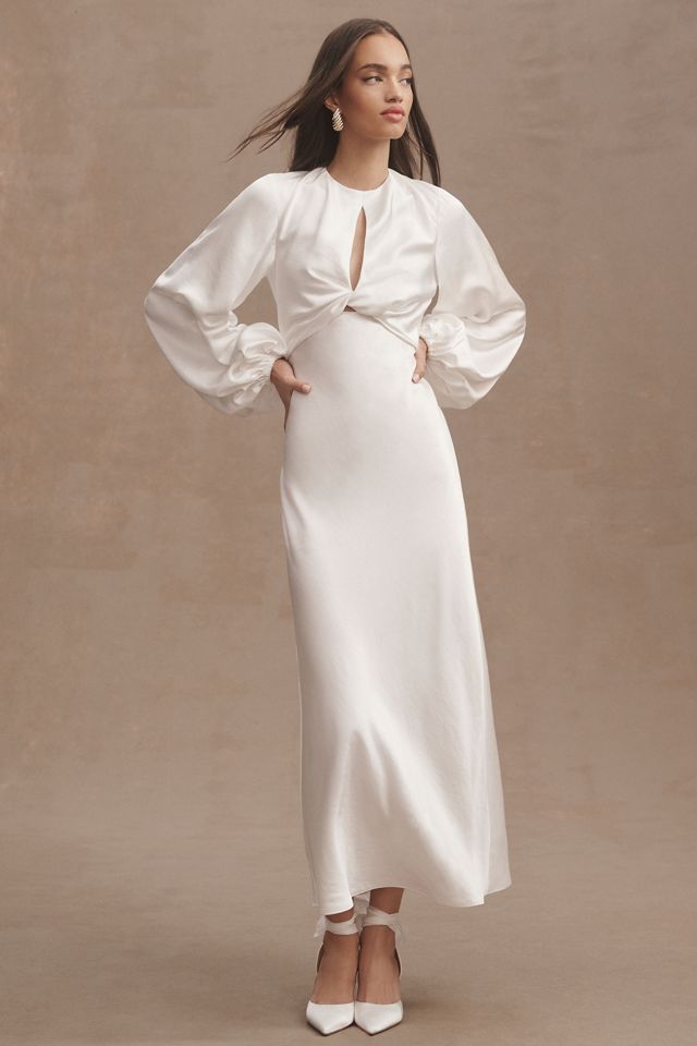 Significant Other Demi Long Sleeve Open-Back Midi Dress #3