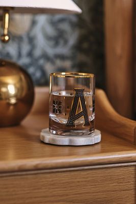 The Bistro Tile Monogram Old Fashioned Glass