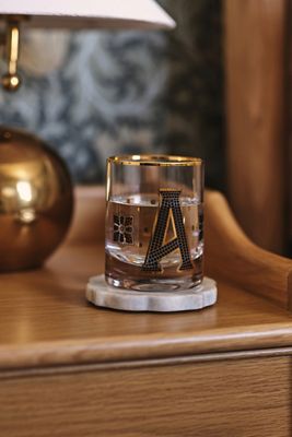 The Bistro Tile Monogram Old Fashioned Glass