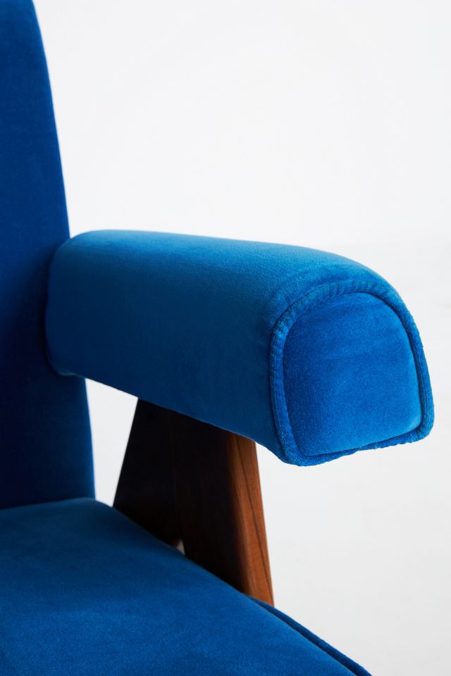 Ashton Velvet Upholstered Teak Settee #6