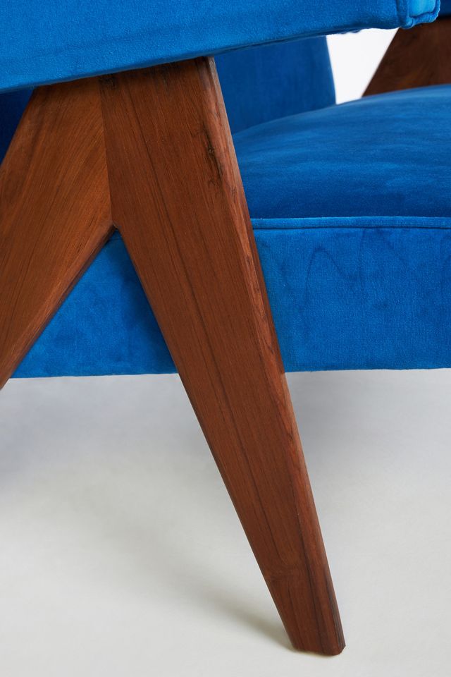 Ashton Velvet Upholstered Teak Settee #7