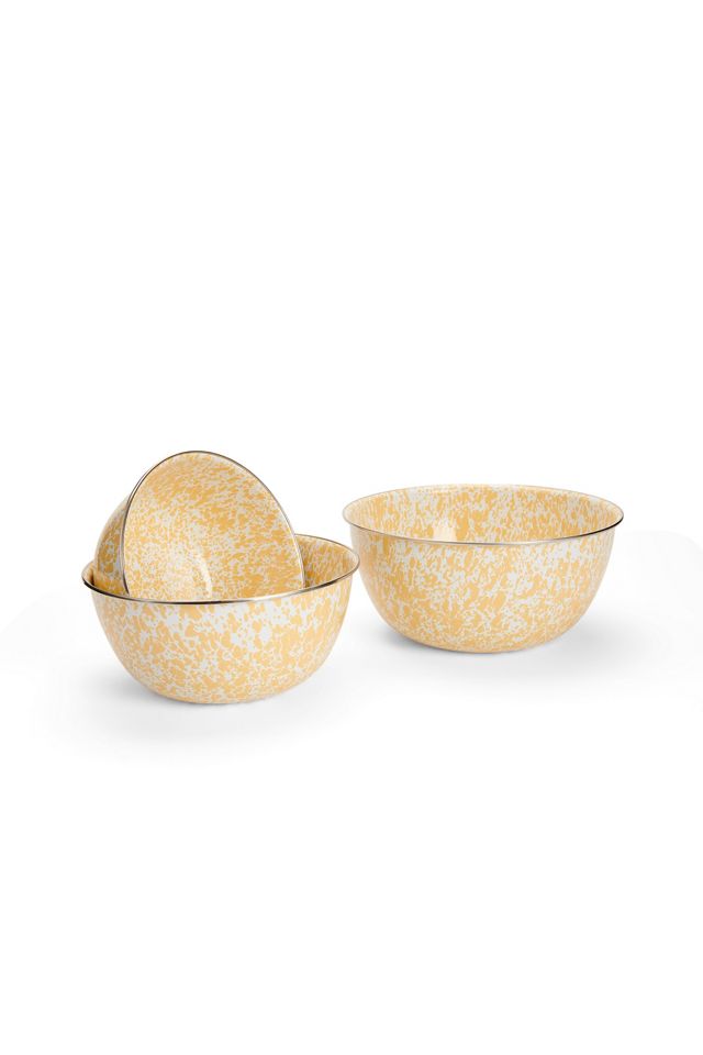 3-Piece Enamel Storage Bowls Set, Splatterware