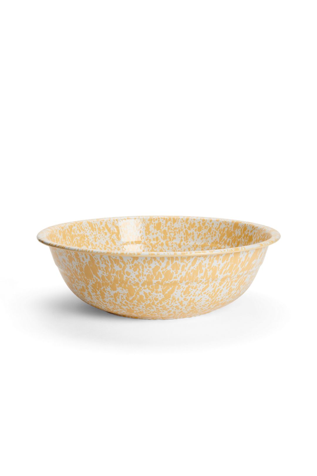 Crow Canyon Home Enamelware Splatter Basin - Yellow Splatter, M