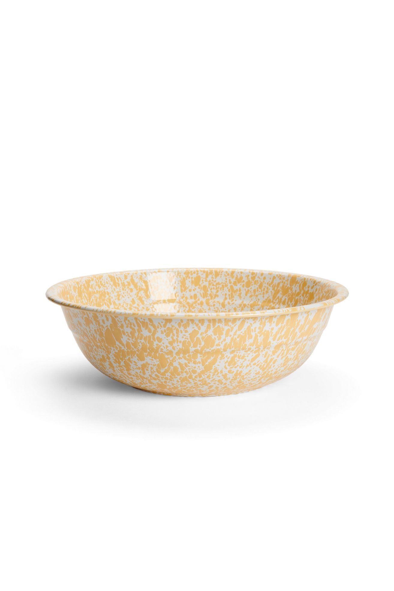 Crow Canyon Home Enamelware Splatter Basin - Yellow Splatter, M