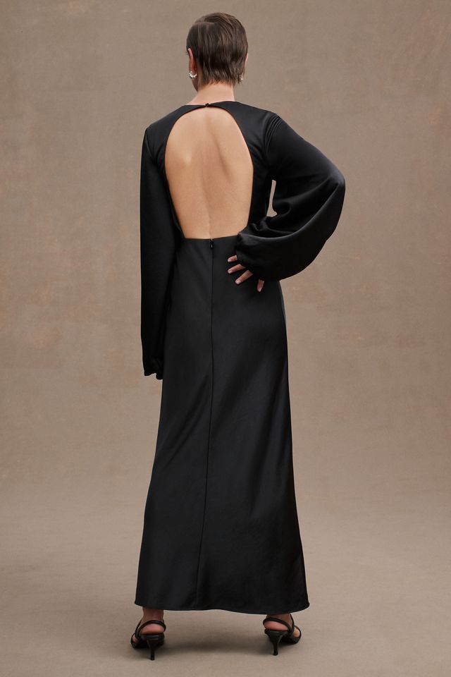 Significant Other Demi Backless Long-Sleeve Column Gown #2
