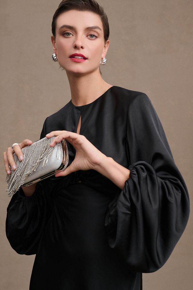 Significant Other Demi Backless Long-Sleeve Column Gown #1