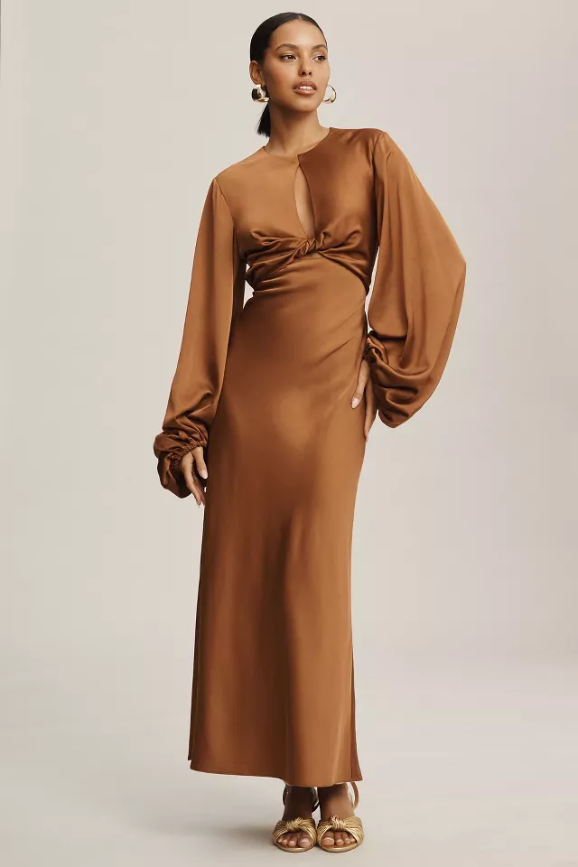 Significant Other Demi Backless Long-Sleeve Column Gown