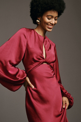 Significant Other Demi Backless Long-Sleeve Column Gown