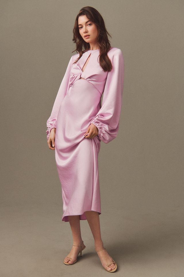 Significant Other Demi Backless Long-Sleeve Column Gown #1