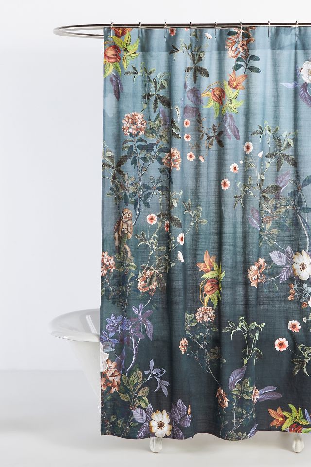 Floral Anthropologie Shower Curtain Small Bathroom