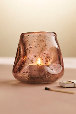 Terrain Dimpled Tea Light Holder In Pink