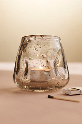 Terrain Dimpled Tea Light Holder In Clear