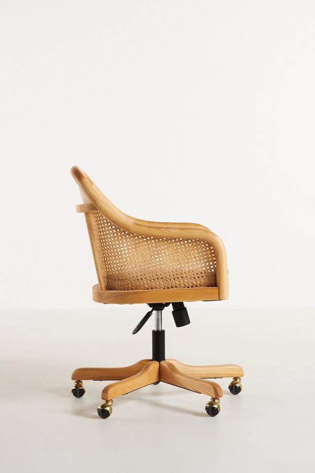 Ellison Rattan Swivel Desk Chair #3
