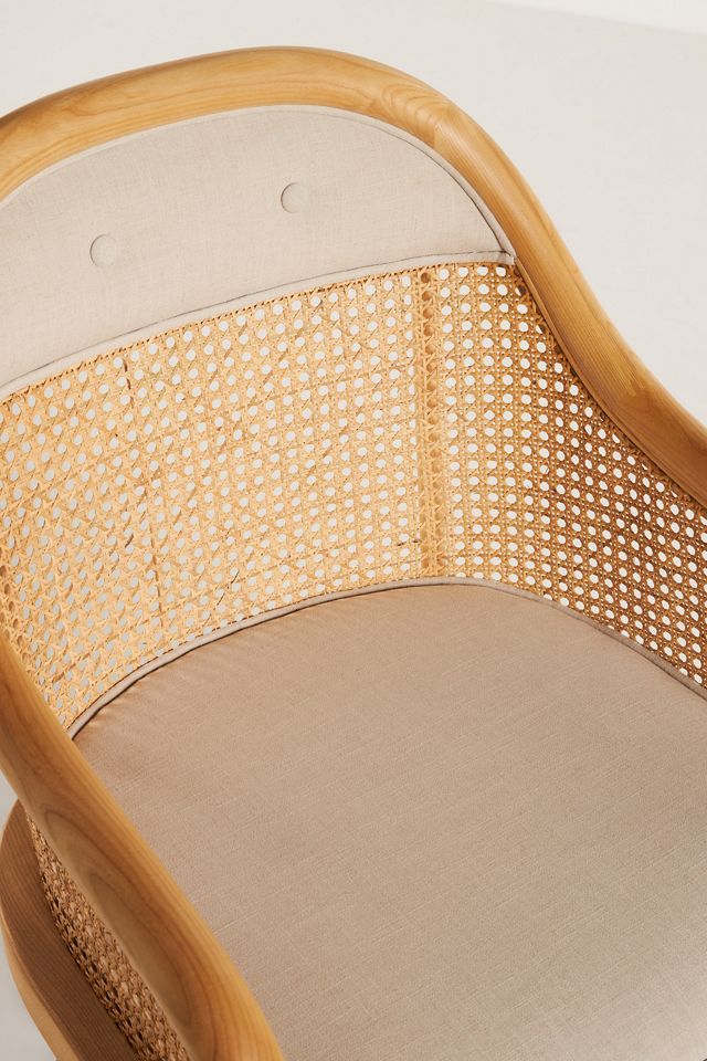 Ellison Rattan Swivel Desk Chair #5