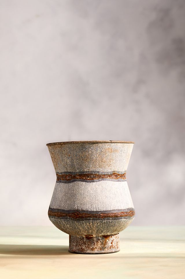 Cinched Iron Urn Planter #1