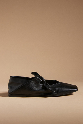 Vicenza Bow Mary Jane Flats In Black