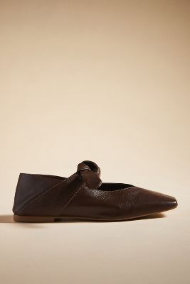 Vicenza Bow Mary Jane Flats In Brown