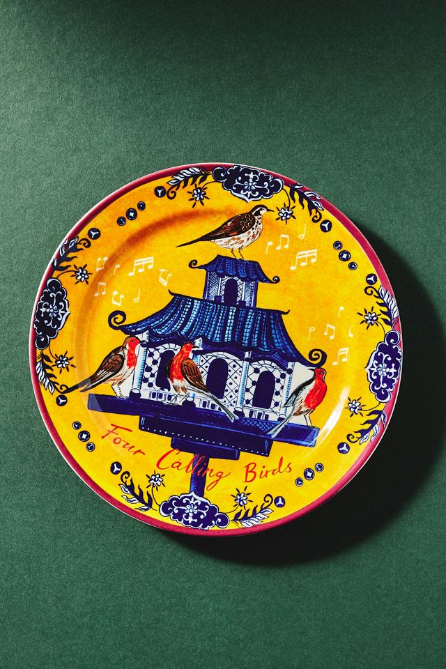 Emily Maude Twelve Days of Christmas Dessert Plate Anthropologie