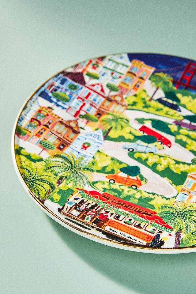 Holiday in the City Dessert Plate
