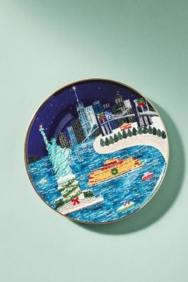 Holiday in the City Dessert Plate