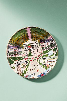 Anthropologie Holiday In The City Dessert Plate By  In Purple Size Dst Plate