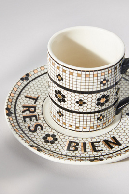 Soucoupe à Café Carrée Eclipse En Céramique Gris Mat - 11x11cm, Lavable Lave-vaisselle Et Micro-ondes