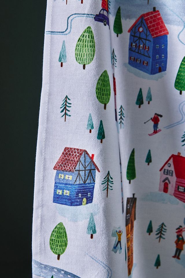 Holiday Village Dish Towel #1