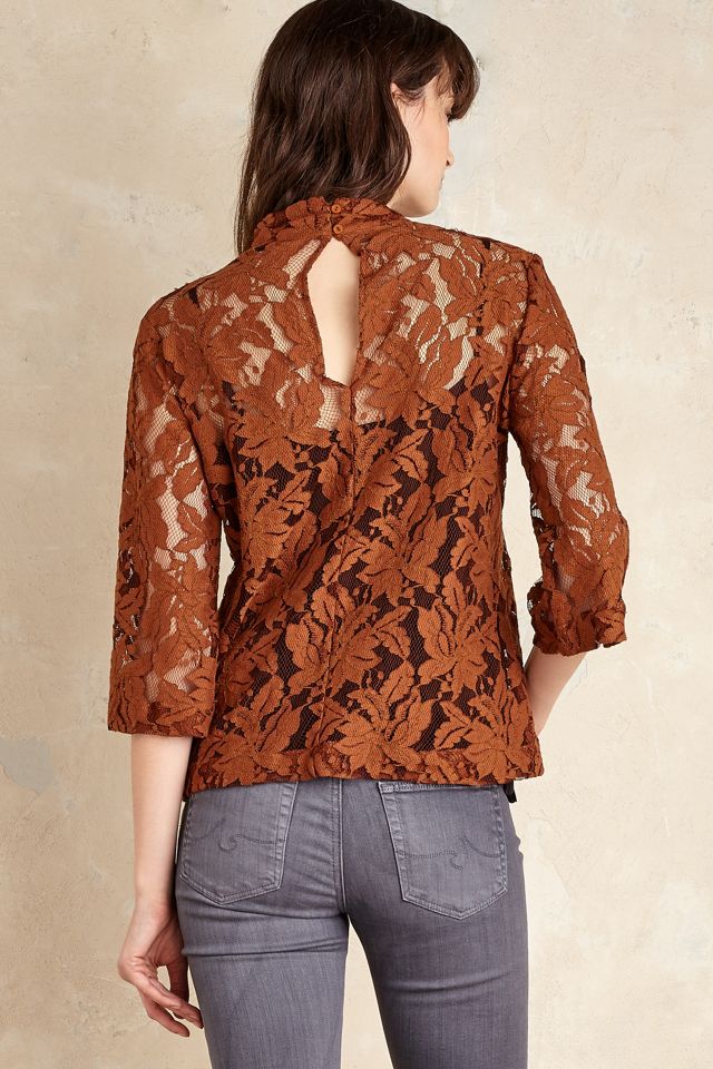 Blusa tessie lace, marrón #1