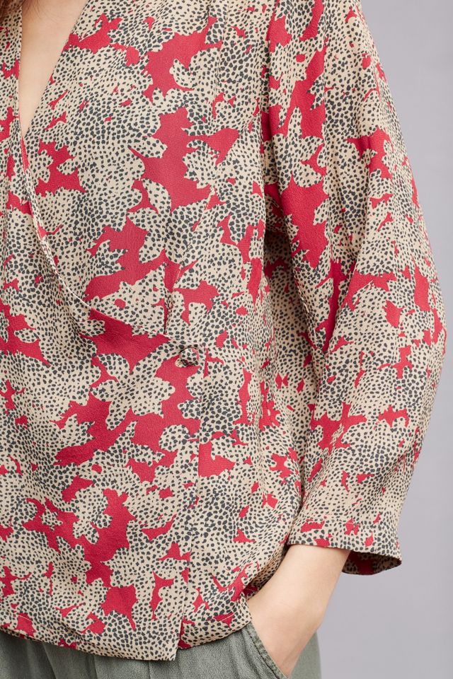 Koralia Wrap Blouse, Red #2