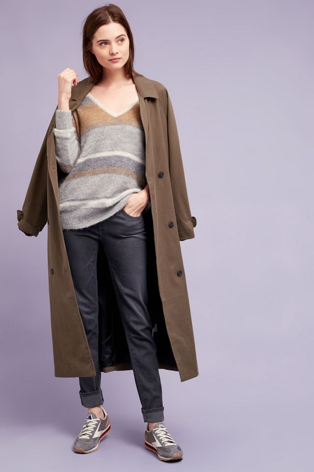 Vanessa Mohair-Pullover mit Streifen, grau #3