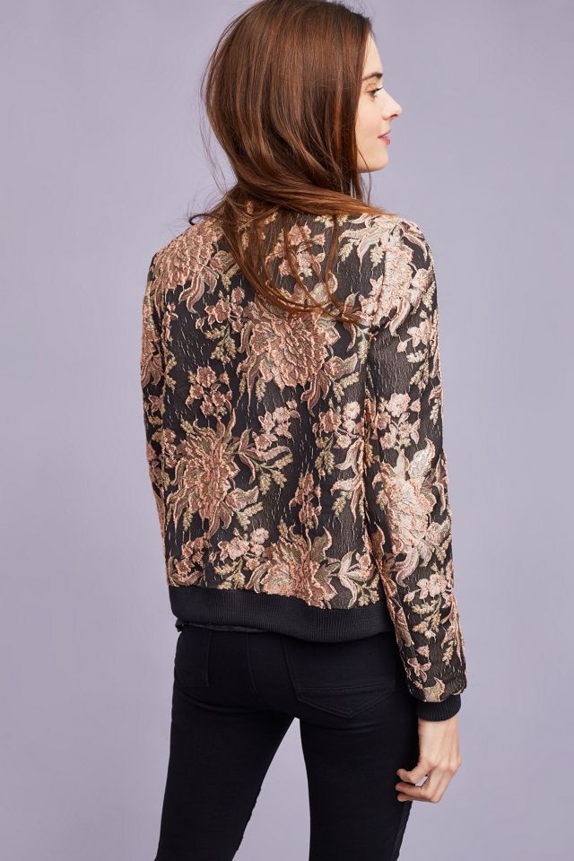 Reiko Floral Bomber Jacket, Black #3