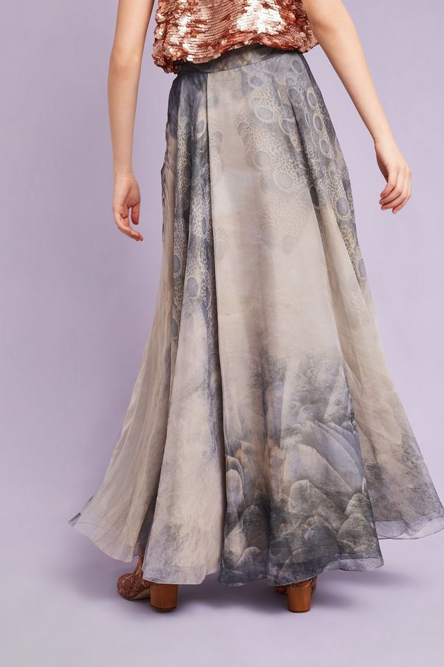 Imani Maxirock aus Organza, grau #3