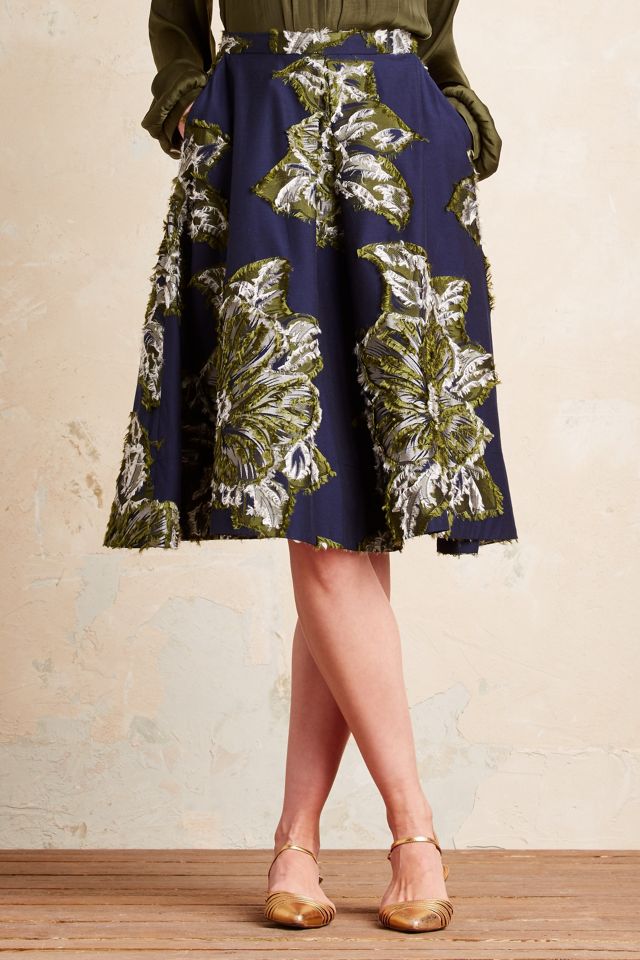 Avalyn Floral Skirt, Navy #1
