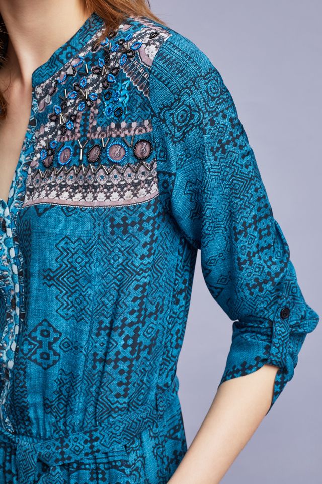 Combinaison en soie Jewel, bleue #3