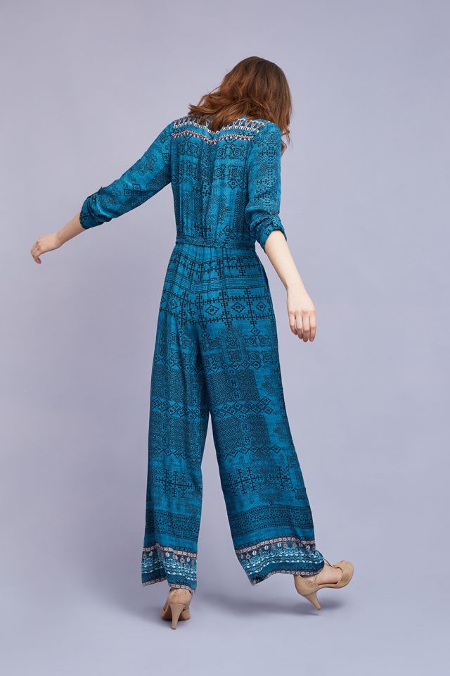 Combinaison en soie Jewel, bleue #2