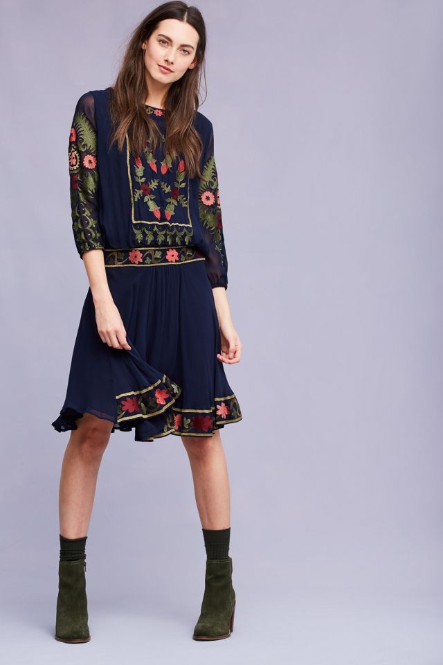 sachin and babi light blue dress FRENCH CONNECTION Embroidered Black Denim Jacket (Size 8) item #41036 – ALL  YOUR BLISS main image 1