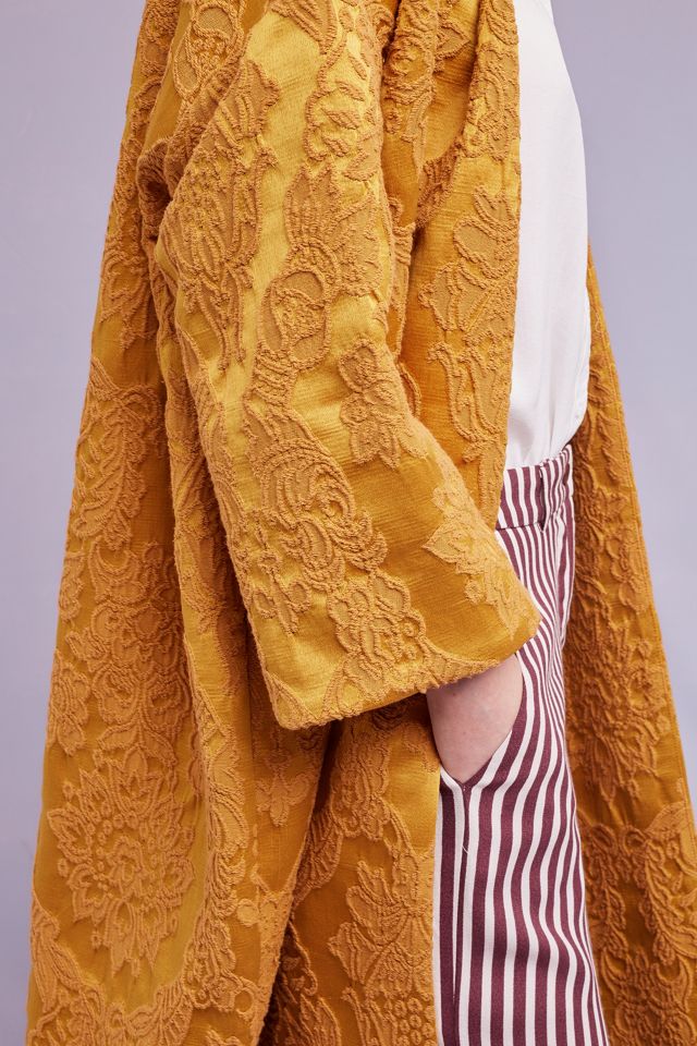 Sarina Jacquard-Mantel, gelb #2