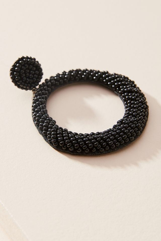 Anya Beaded Hoop Drop Earrings #1