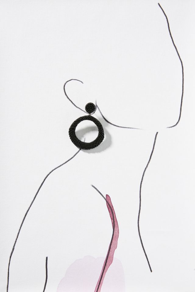 Anya Beaded Hoop Drop Earrings #2