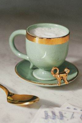 ANTHROPOLOGIE LYDIA ESPRESSO CUP & SAUCER 