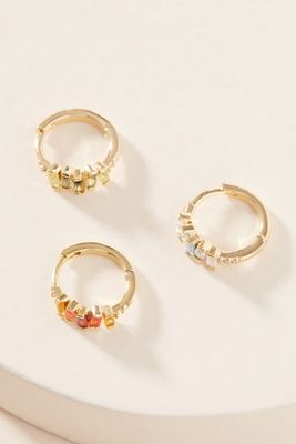 Birthstone Huggie Hoop Earrings