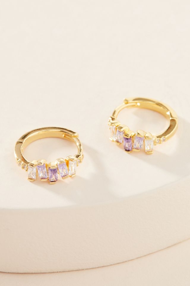 Birthstone Huggie Hoop Earrings #1