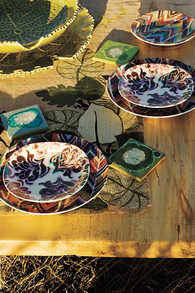 Posavasos Cuadrado de Vidrio Glaseado Celestial #1