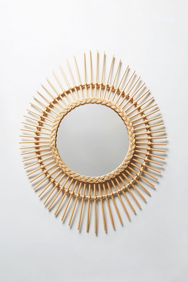 Midcentury Wicker Starburst Mirror Anthropologie DE